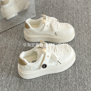 春季 女2026新款 小众不撞款 板鞋 鲁鲁蛋 学生面包鞋 增高厚底小白鞋