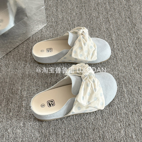 鲁鲁蛋懒人半拖鞋女外穿夏季一脚蹬勃肯鞋2026巨好看的鞋子包头拖