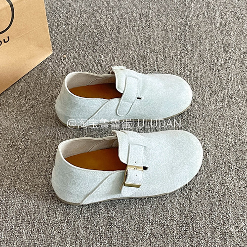 鲁鲁蛋 百搭平底全包勃肯鞋女2025新款秋季外穿一脚蹬单鞋休闲鞋