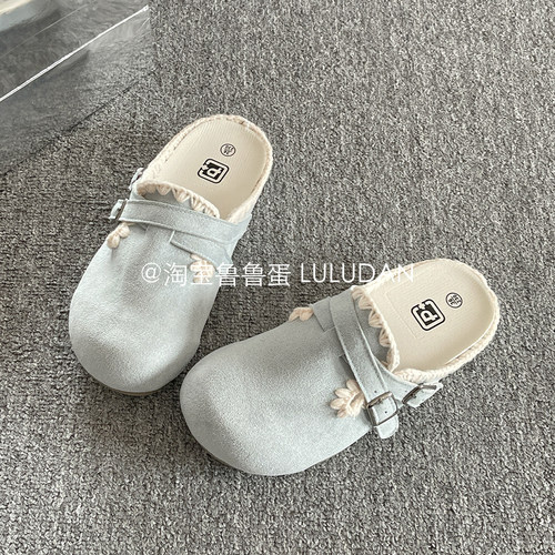 鲁鲁蛋 一脚蹬超火勃肯鞋子女2026新款爆款半拖鞋女外穿包头拖鞋