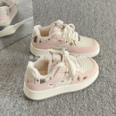 鲁鲁蛋 冬季加绒板鞋女款2025新款爆款厚底小白鞋面包鞋二棉鞋子