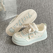 女款 2026新款 春秋厚底小白鞋 鲁鲁蛋韩系板鞋 配裙子百搭小众面包鞋