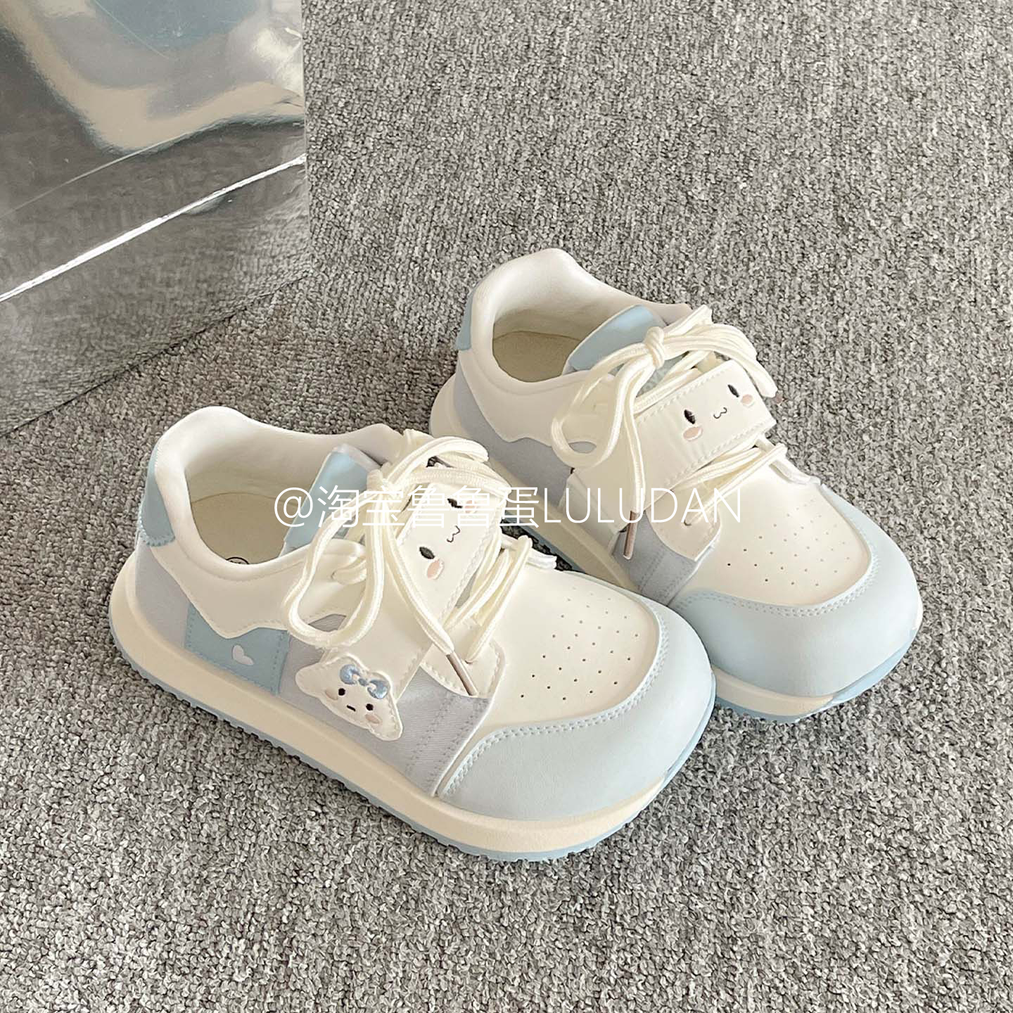 鲁鲁蛋魔术贴阿甘鞋子女2025新款爆款可爱少女心小白鞋运动休闲鞋