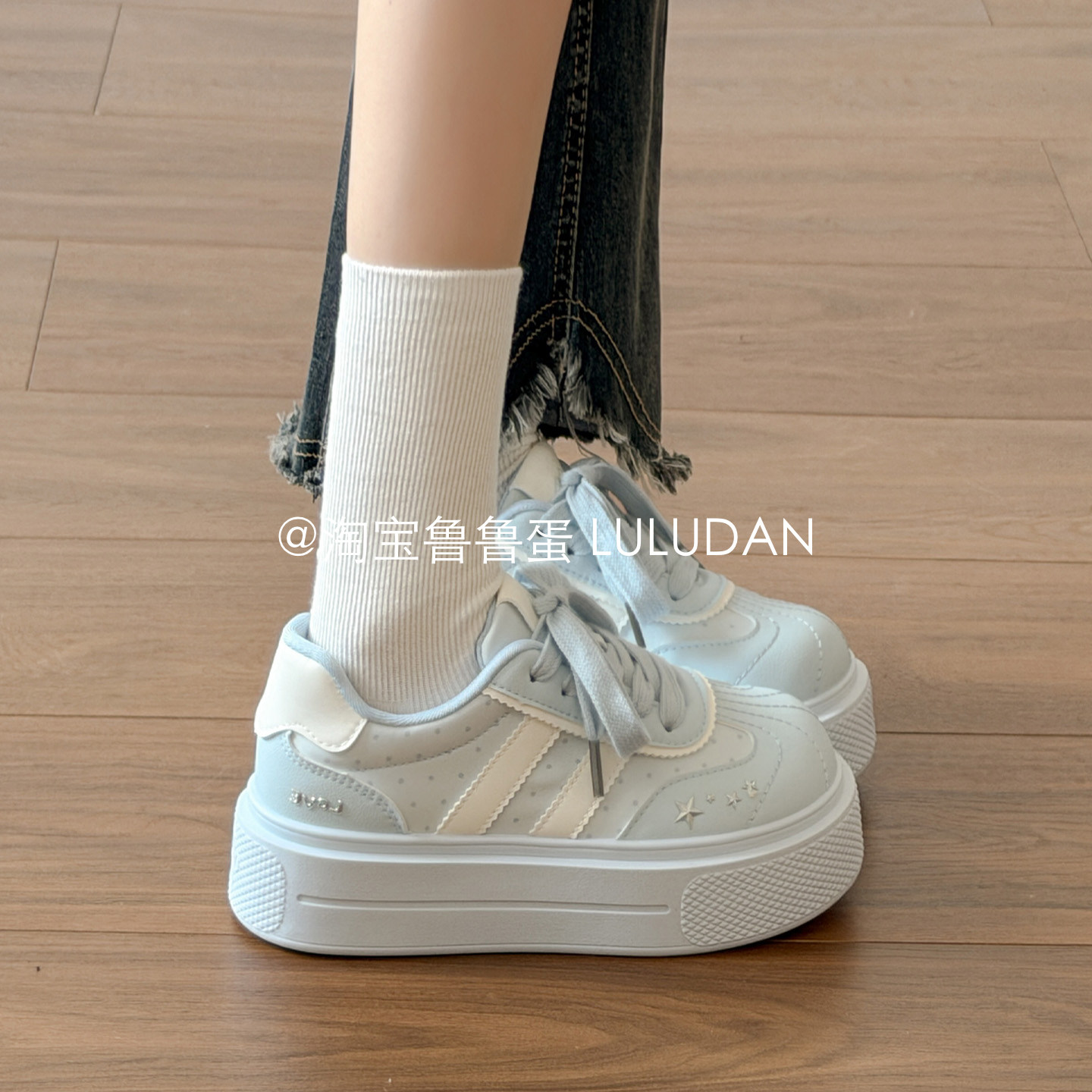鲁鲁蛋 百搭小白鞋厚底板鞋2026巨好看的鞋子女款夏季运动面包鞋图片