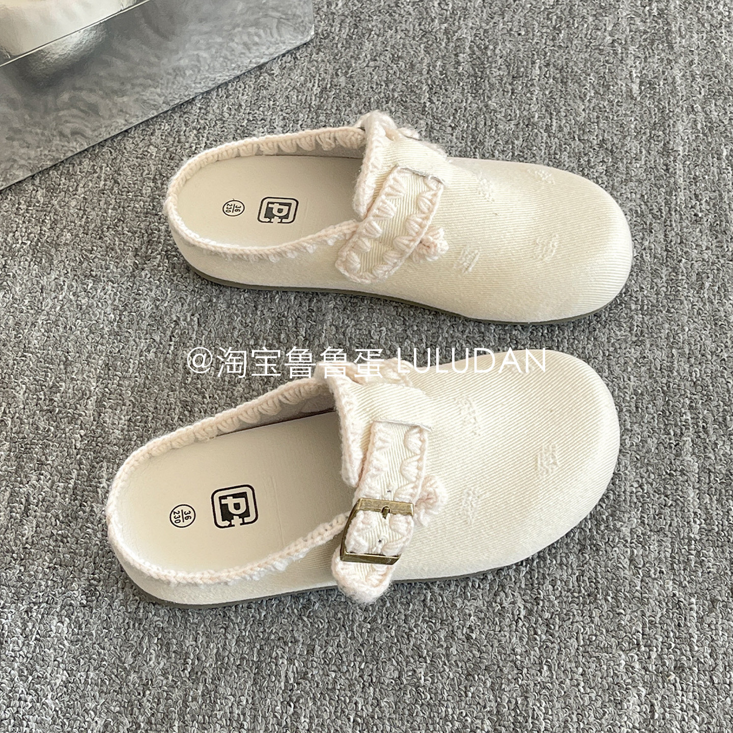 鲁鲁蛋 懒人一脚蹬复古勃肯鞋2026新款春季半拖鞋女外穿包头拖鞋,女鞋,勃肯鞋/软木鞋,淘宝优惠券,粉丝福利购,淘宝优惠卷