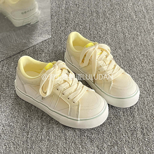 2025新款 女款 夏季 透气厚底小白鞋 子 鲁鲁蛋 配裙子百搭鞋 韩系板鞋