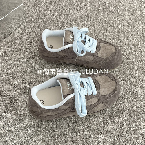 鲁鲁蛋 春季板鞋女款2026新款厚底小白鞋子女鞋百搭小众德训鞋潮