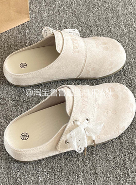 鲁鲁蛋一脚蹬懒人勃肯鞋女2026新款超火春夏配裙子外穿包头半拖鞋