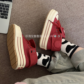 小众休闲鞋 鲁鲁蛋 春季 百搭小白鞋 两穿高帮厚底帆布鞋 女2026新款