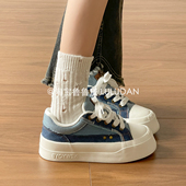 厚底帆布鞋 韩系休闲板鞋 女款 鲁鲁蛋 2026新款 春季 学生百搭小白鞋
