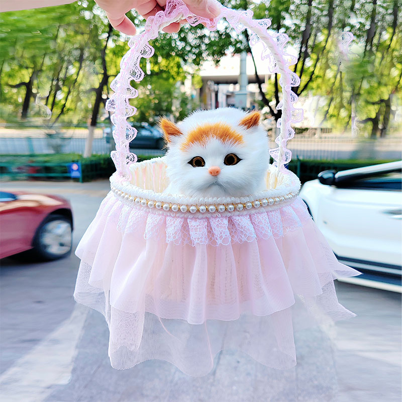 闪灯发光篮子发声会叫仿真大号小胖猫猫咪动物公仔儿童毛绒玩具
