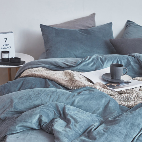 定做定制天鹅绒床上床笠四件套