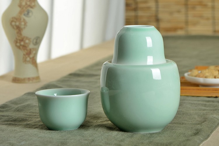 青瓷温酒器二两半斤温酒壶一壶两杯黄酒烫酒壶热酒壶温酒壶套装