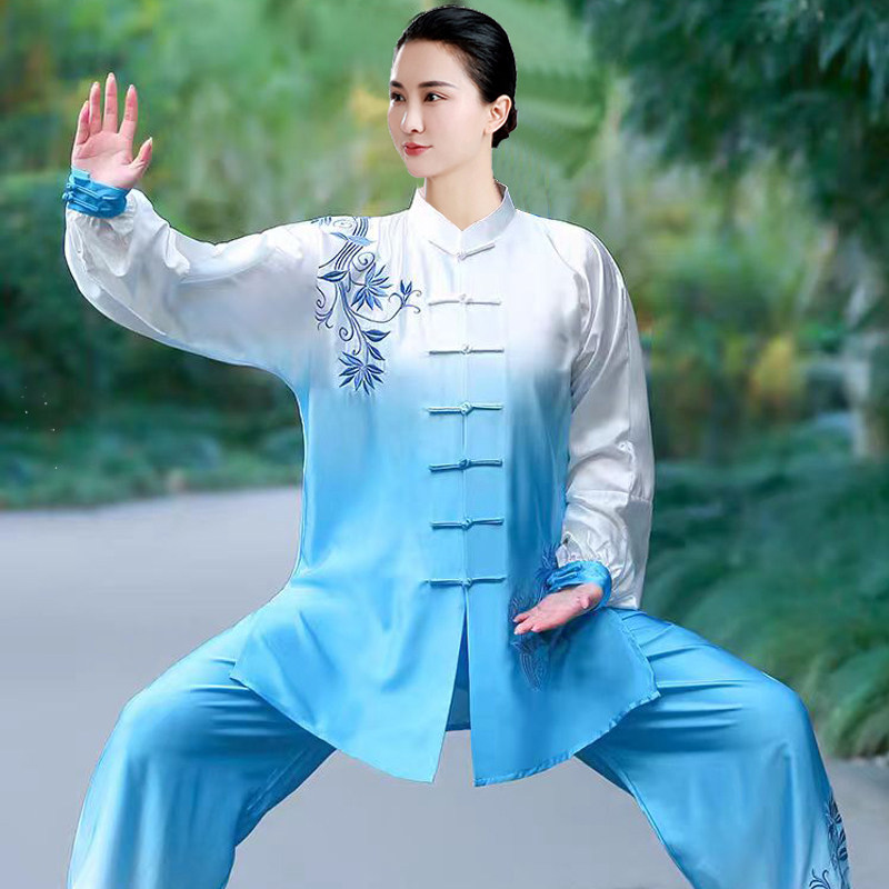 小和山太极服女太极拳表演服中国风披纱新款春秋比赛练功服装男夏图片