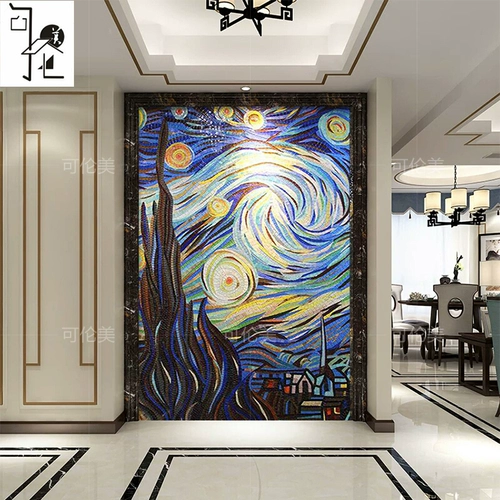 Мозаика-пазл Звездное небо Ван Гога абстрактная живопись головоломка входной проход вход в ресторан фон украшение стены живопись самоклеящаяся