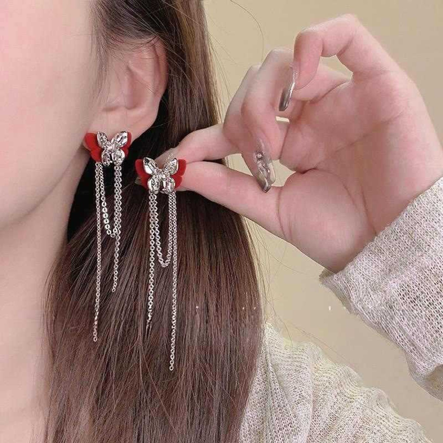 2026秋冬植绒蝴蝶结流苏耳环女高级感轻奢气质长款耳坠S925银耳钉,饰品/流行首饰/时尚饰品新,耳环,淘宝优惠券,粉丝福利购,淘宝优惠卷
