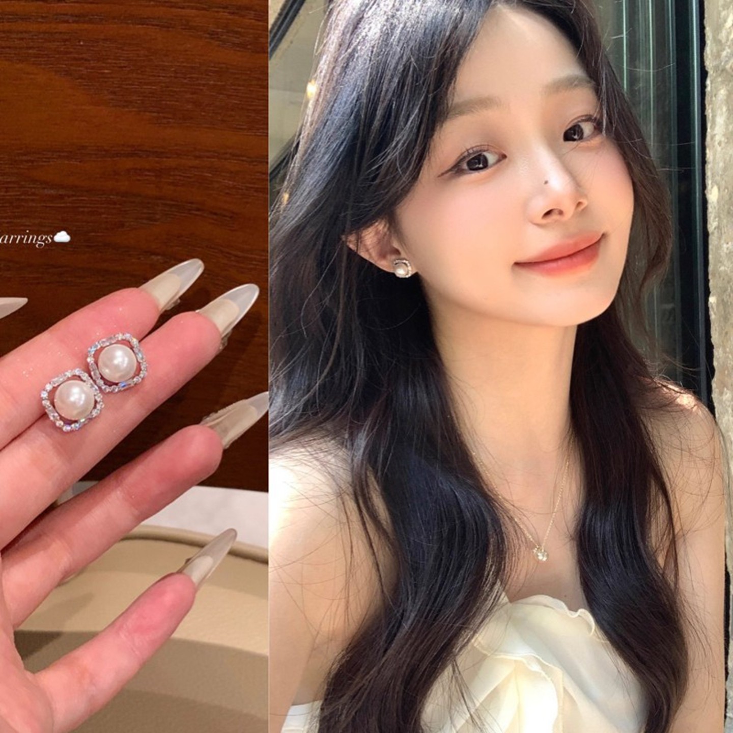 设计师款珍珠锆石耳钉925银针轻奢高级感小众耳环女法式镂空耳饰,饰品/流行首饰/时尚饰品新,耳钉,淘宝优惠券,粉丝福利购,淘宝优惠卷