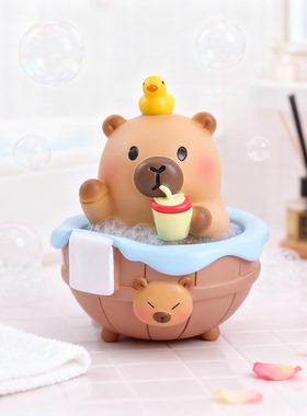 可爱小熊洗浴主题桌面装饰摆件
