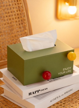 北欧高档纸巾盒摆件家用办公