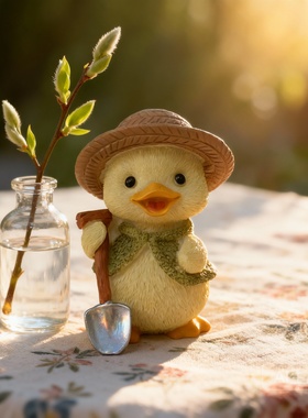 可爱小鸭子毛绒手工钥匙扣摆件