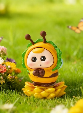 可爱蜜蜂毛绒卡通桌面摆件