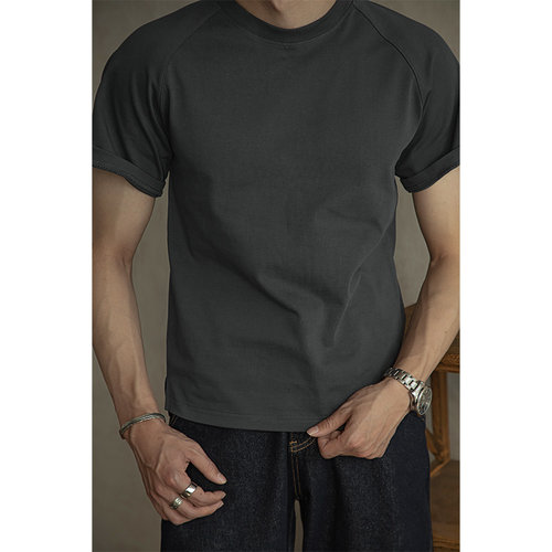 唔刃美式复古300g重磅插肩袖T恤