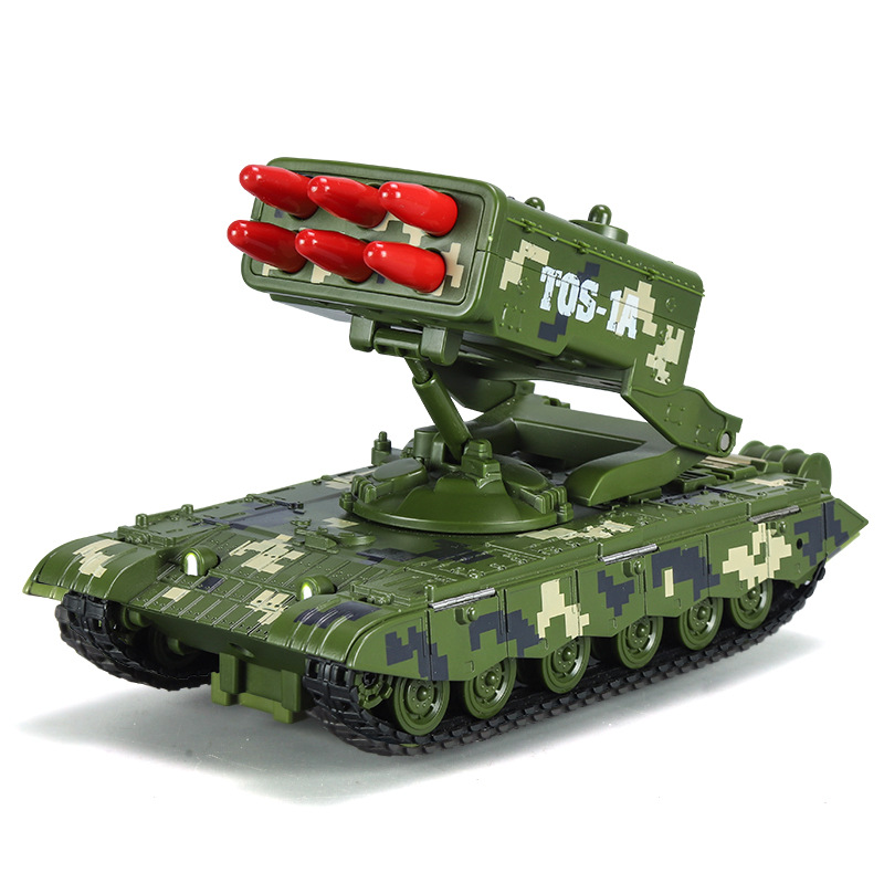 新豪迪1:32 TOS-1自行火箭炮坦克合金战车模型 声光回力弹射喷雾