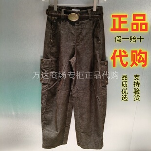 REVAN芮范2026冬季新款灯芯绒工装束脚阔腿裤RK91301310