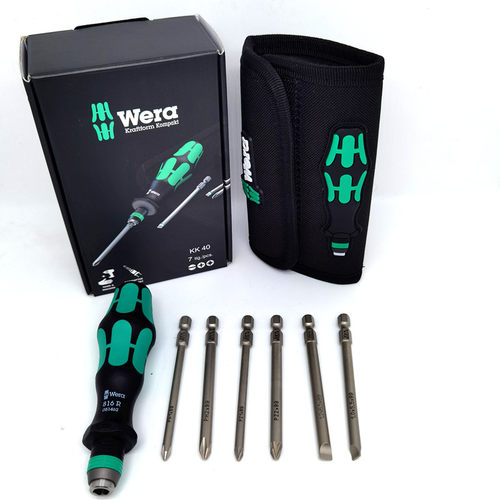德国Wera维拉1/4可换头KK40 059298便携紧凑螺丝刀7件套批装组合