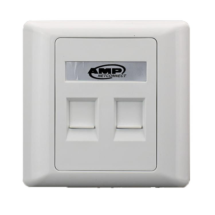 AMP双口单口面板 安 网络模块面板信息面板加厚型面板