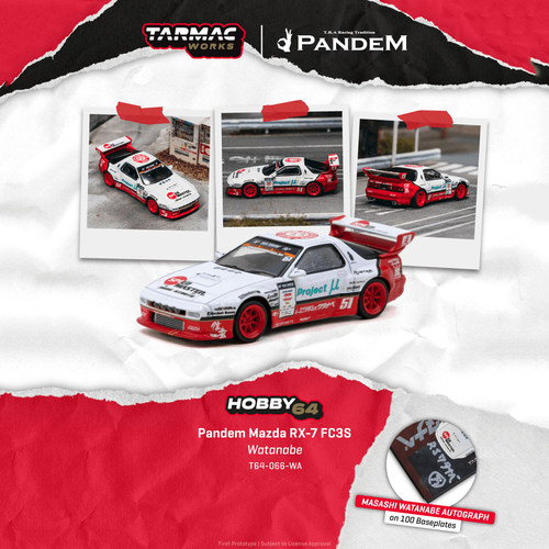 【预售定金】TW 1:64 Pandem 马自达  RX-7 FC3S Watanabe 合金