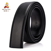 稻草人皮带男真皮不带头裤 带带身青年潮男士 自动扣无头百搭腰带