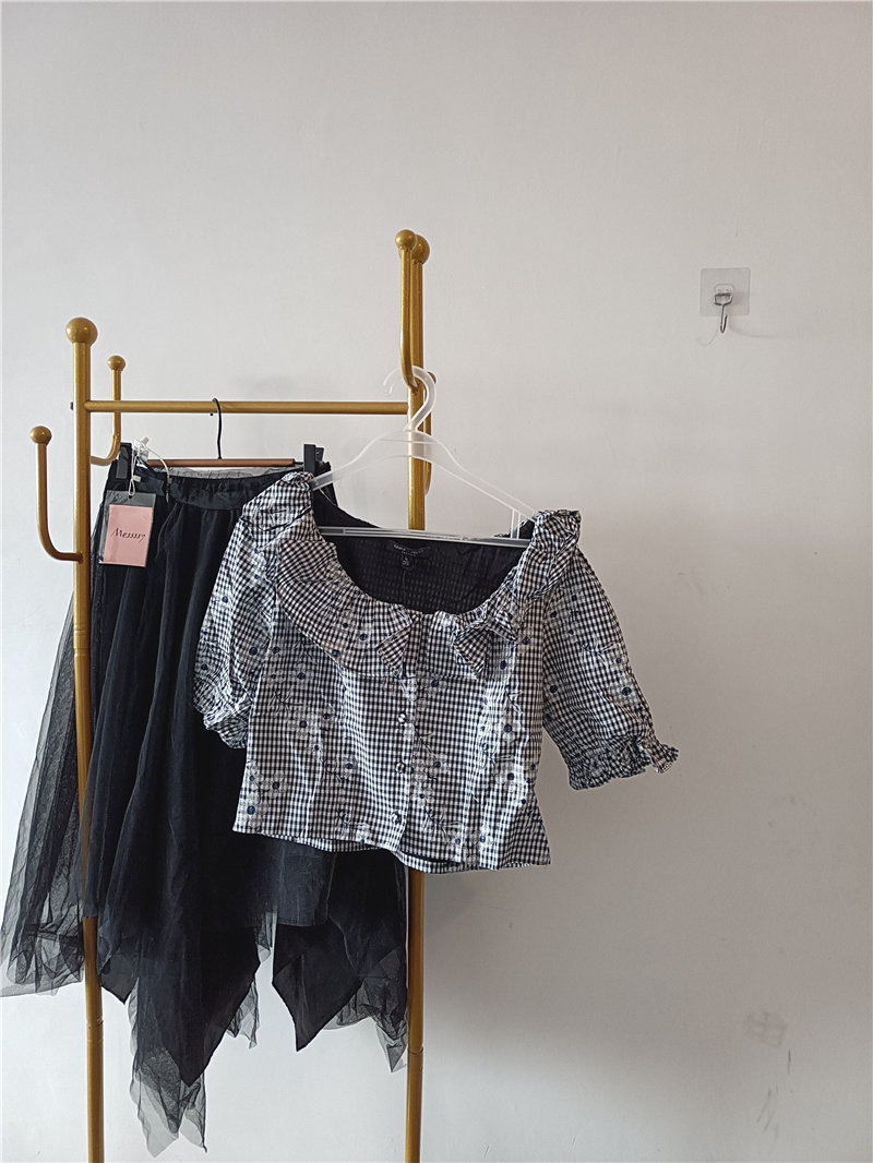 0418清仓尾货包邮网红定制甜美减龄可爱重工设计感小衫上衣