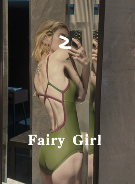 【苔藓绿】泳衣女高级感2025新款游泳馆专用性感竞速连体游泳衣