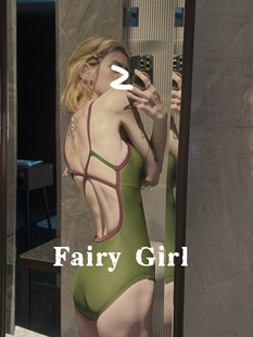 【苔藓绿】泳衣女高级感2025新款游泳馆专用性感竞速连体游泳衣