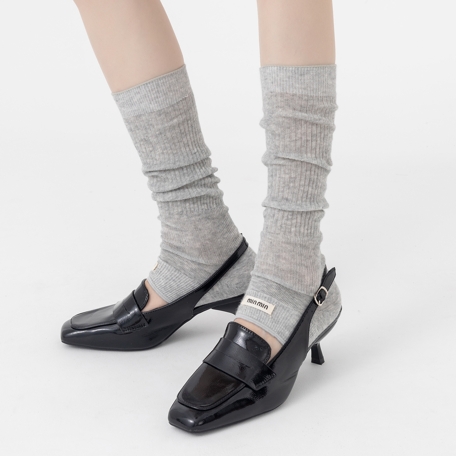 白色堆堆袜套女踩脚小腿袜夏薄棉