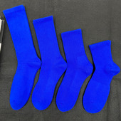 克莱因蓝袜子女春秋冬运动毛巾底纯棉中筒袜半腿配鲨鱼裤 男士 长袜