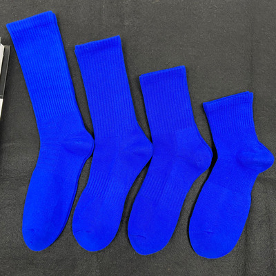 克莱因蓝袜子毛巾底配鲨鱼裤长袜