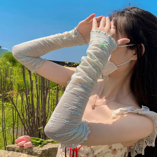 蕾丝袖套冰丝护臂手臂套袖假袖子
