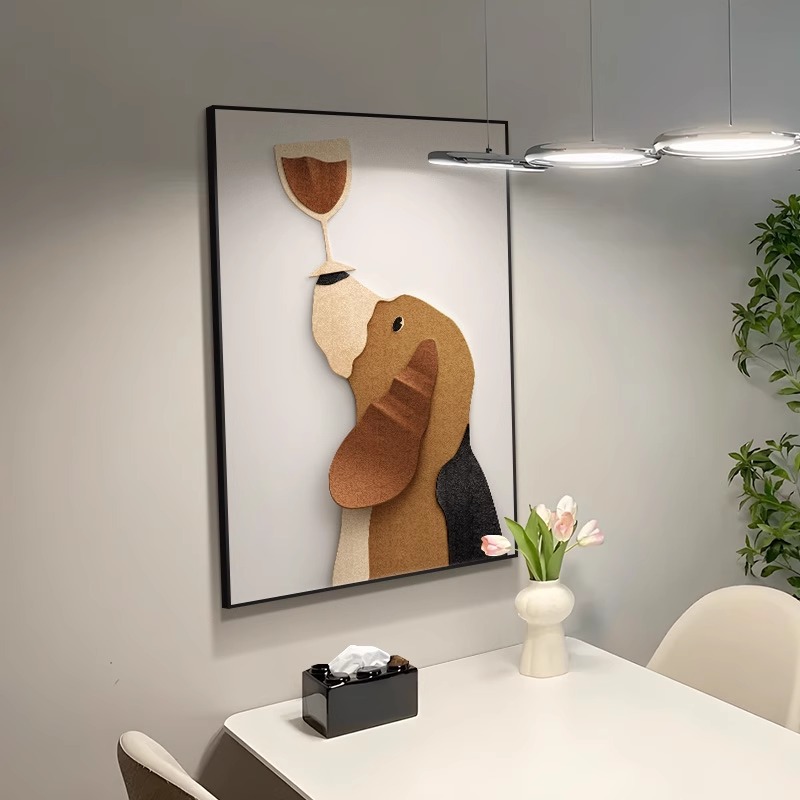 现代简约餐厅装饰画餐桌墙面布置2024新款饭厅背景轻奢高级感挂画图片