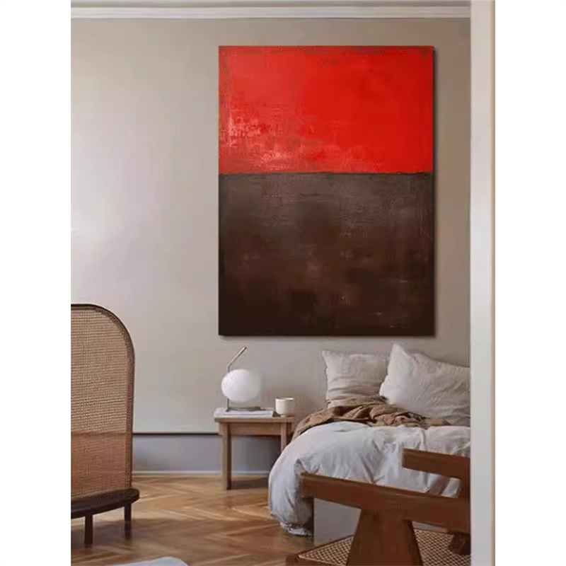 侘寂风法式复古装饰画客厅背景墙壁画卧室床头极简式肌理酒店挂画图片
