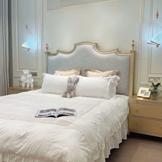 美式轻奢实木床1.8米双人床现代简约主卧法式宫廷床城堡床公主床