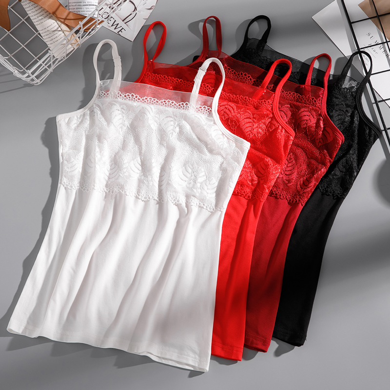 蕾丝花边抹胸洋气白色贴身小背心