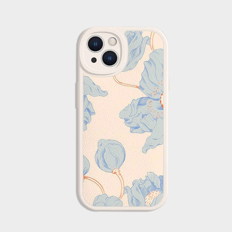 中国风艺术荷花适用于iPhone15Pro苹果13promax手机壳高级感14小众苹果14pro油画小羊皮12pro软13mini软壳11
