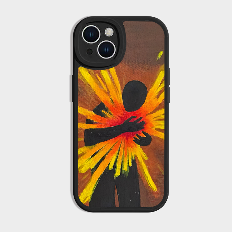 ~拥抱光芒适用iPhone16promax苹果14新款pura70opporeno13荣耀200红米K70小米15华为mate60至尊小羊皮手机壳