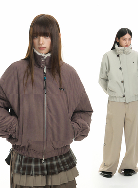 【双面穿】TGNS立领毛领棉服男生冬季派克服外套女款加厚保暖棉袄