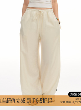 TGNS“Basic Wear”仿亚麻休闲裤宽松休闲直筒长裤日常百搭裤子