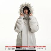 TGNS浅色大毛领ma1派克服女冬季 座山雕工装 棉服情侣棉衣厚外套男