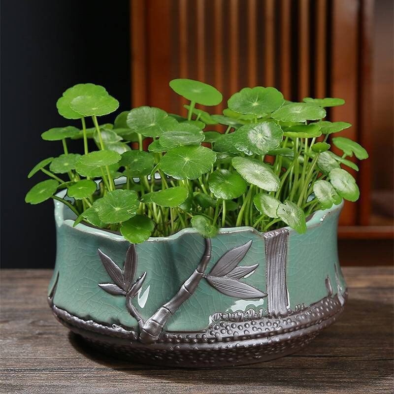 陶瓷大号水仙花哥窑花盆紫砂复古粗陶创意个性水培铜钱草植物盆栽