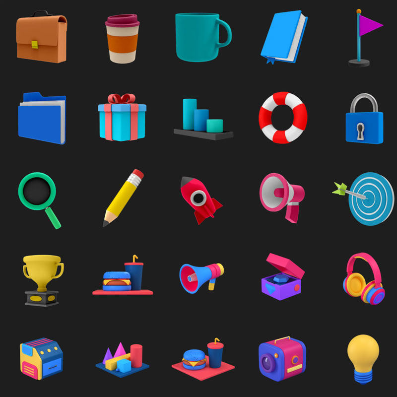 3d立体常用办公互联网记事本设置ui办公icon图标免扣png设计素材